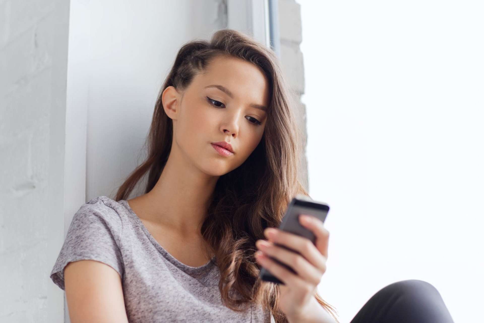 teenager on phone