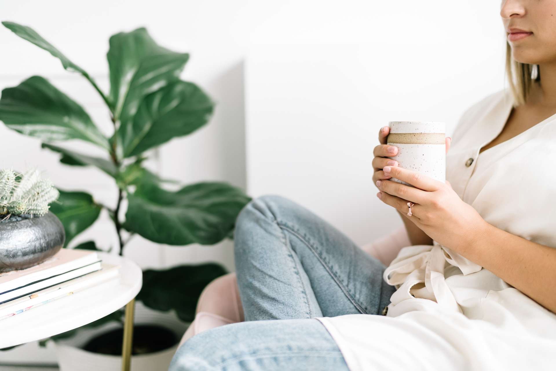 woman resting and relaxing